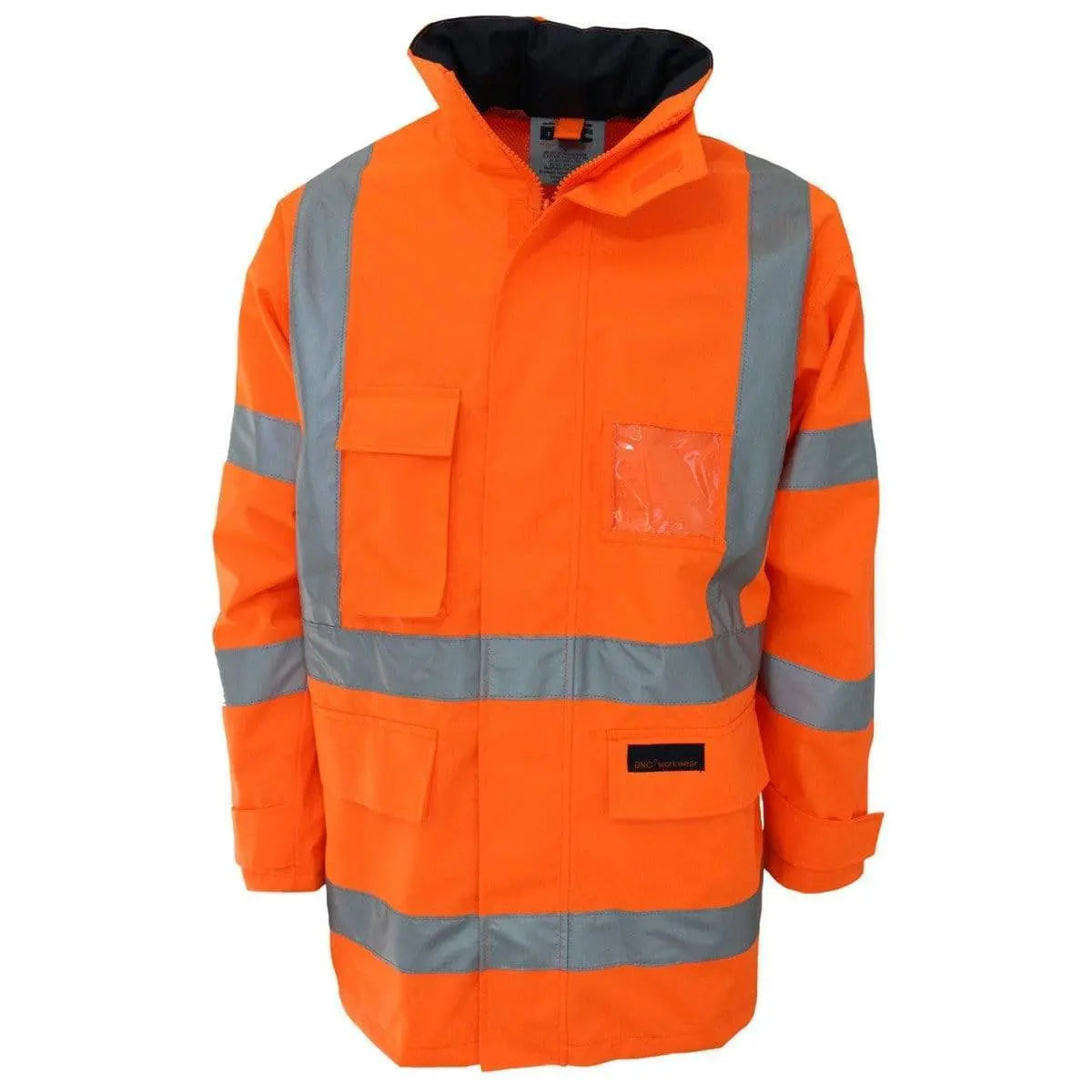 Dnc Workwear Hi-vis Breathable “h” Pattern Rain Jacket Bio-motion Tape - 3571 Metro Workwear.